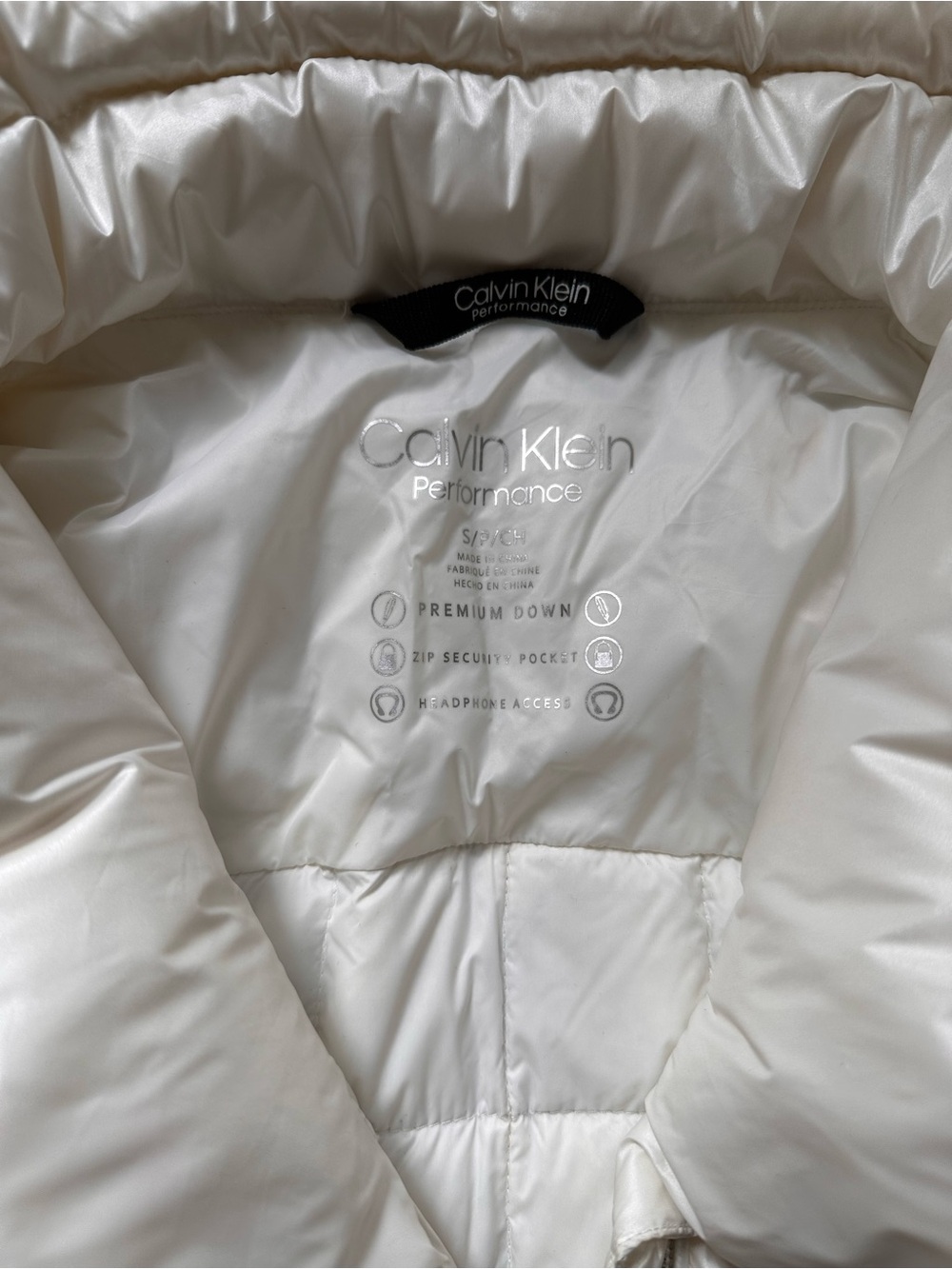 Calvin Klein White Performance Down Puffer Jacket